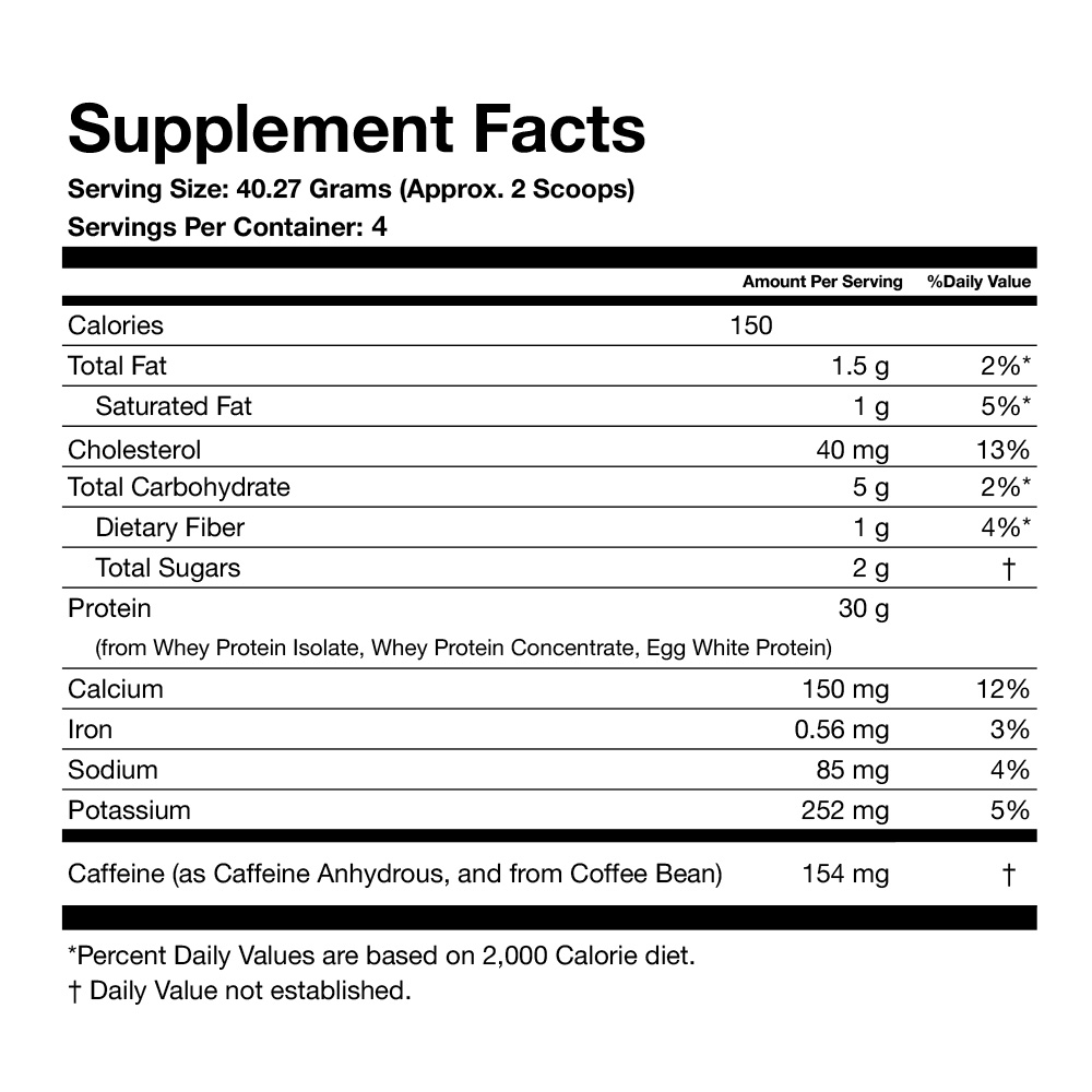 PRO-30G Xpresso Protein | Xpresso Cinnamon Dolce Latte Supplement Facts