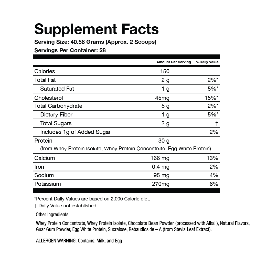 PRO-30G Protein | Chocolate Coconut Supplement Facts