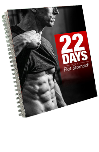 Large image of 22 Days To A Flat Stomach showing detailed muscle-building techniques and exercise demonstrations