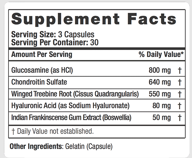 MECHAN-X Supplement Facts