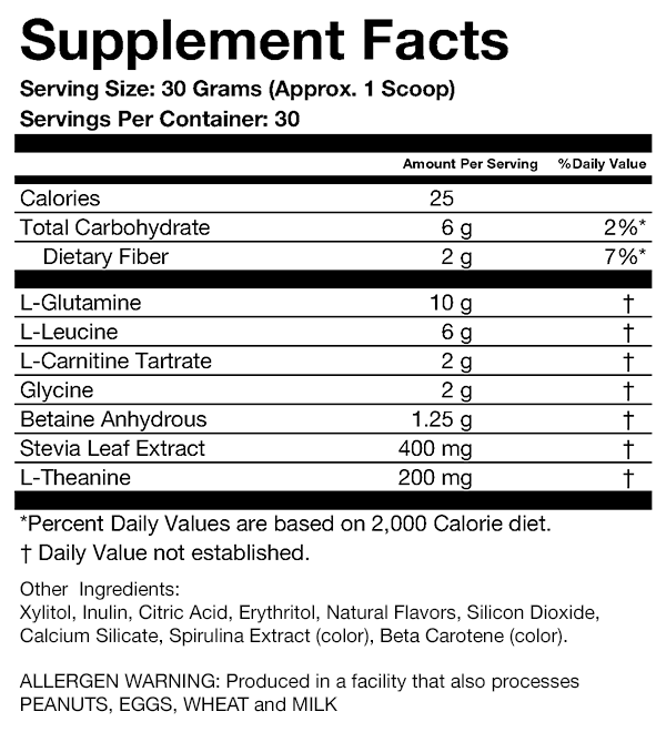 RX-3 ReconstruXion - Crisp Green Apple Supplement Facts