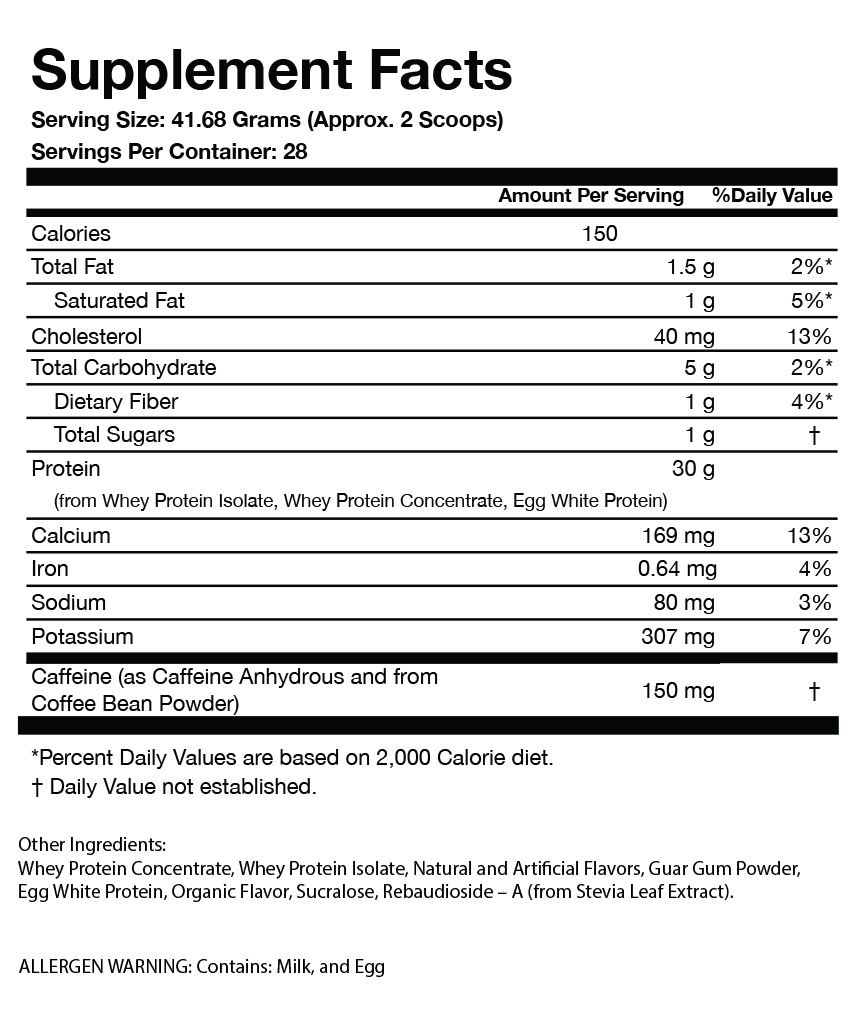 PRO-30G Xpresso Protein | Spiced Chai Latte Supplement Facts