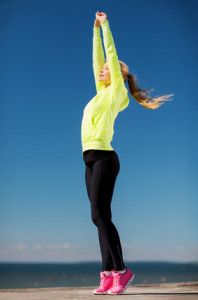 stretching woman