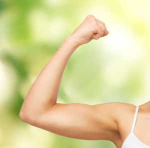 woman gaining muscle