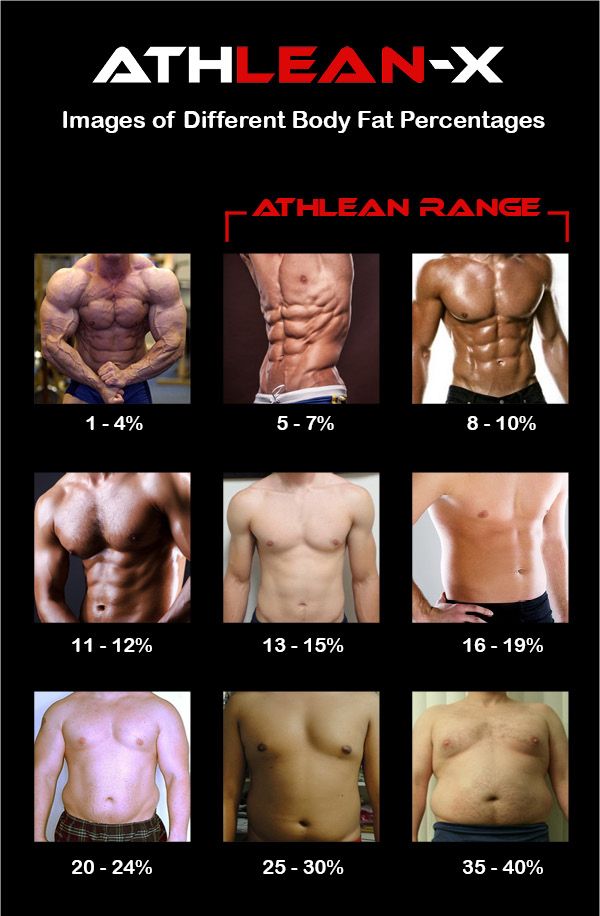 different body fat percentages male