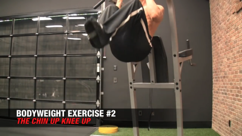 chin up knee up bodyweight exercise