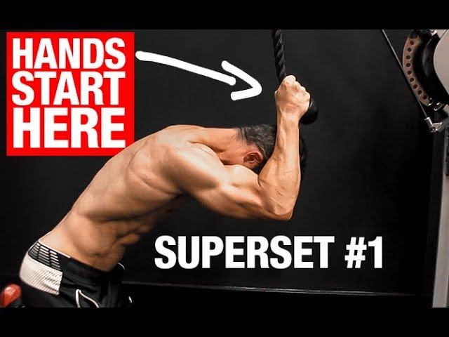 Biceps And Triceps Superset workout at gym ( 8 effective exercises