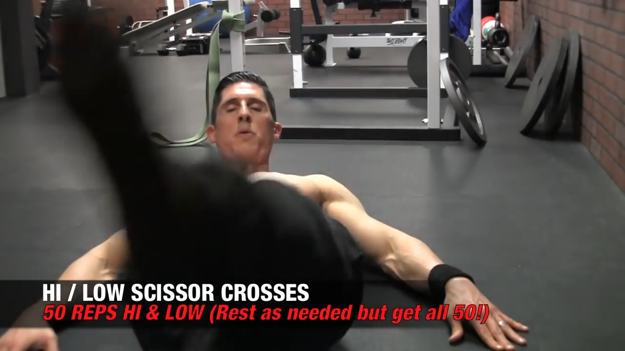 hi low scissor crosses ab exercise