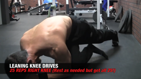leaning knee drives toward the right