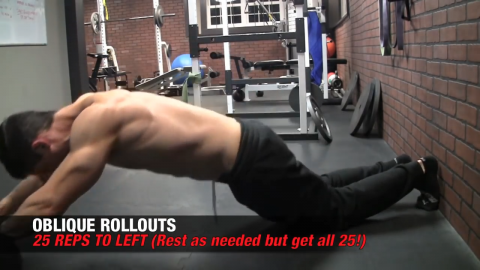 left oblique rollouts advanced abs exercise