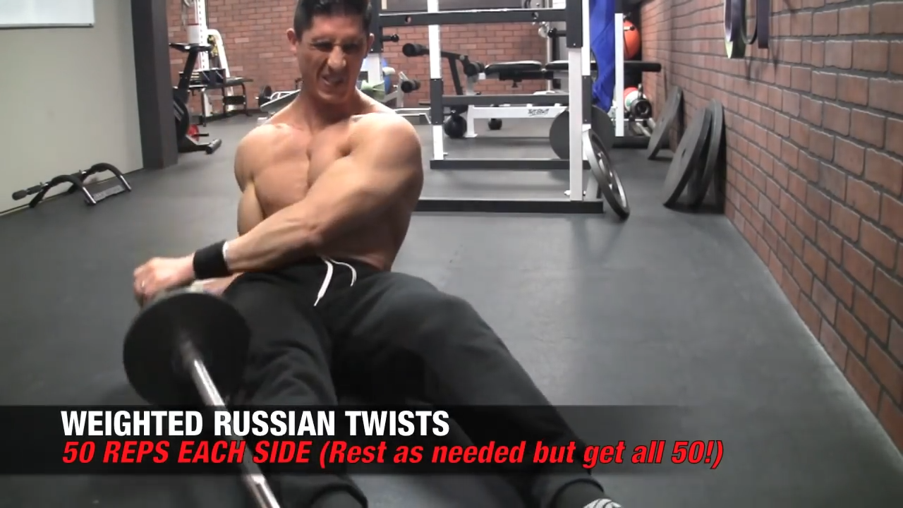 weighted Russian twists abs exercises