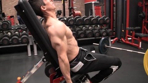 perform an active contraction of the triceps in the incline dumbbell curl
