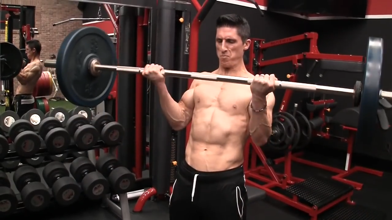 barbell curl strongest biceps contraction in the middle of the strength curve