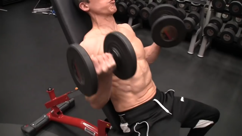 incline dumbbell curl strongest biceps contraction at the beginning of the strength curve