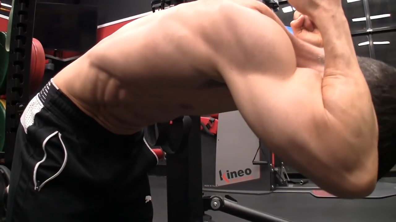 pull ribcage down and forward in banded pull down