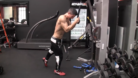 rocking triceps pushdown maximizes tension throughout the range of motion