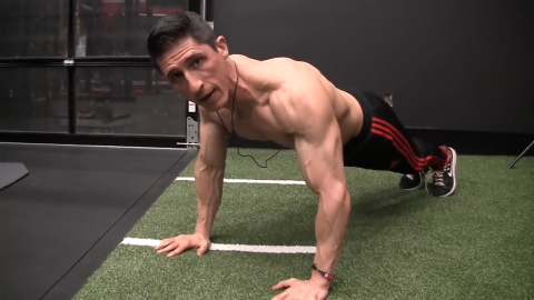 here I am shortening the range of motion on the pushup by not going high enough
