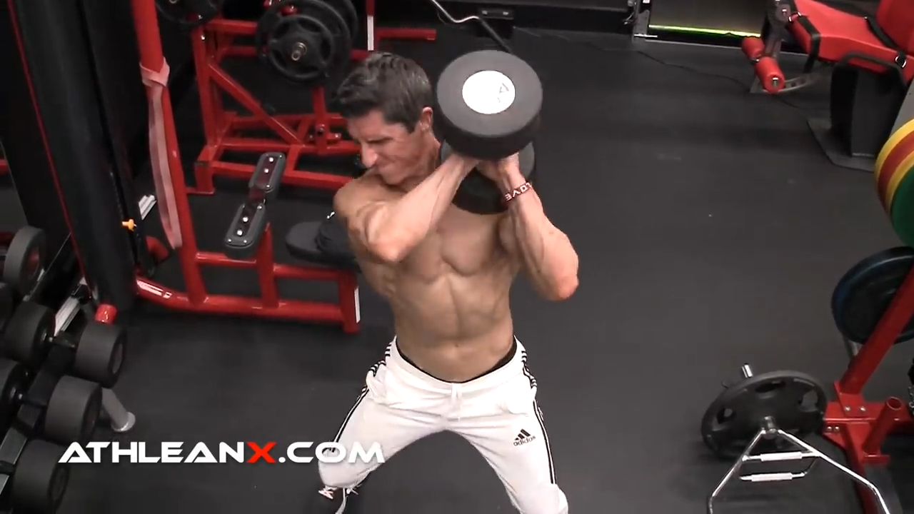 dumbbell power clean over for shoulders total body
