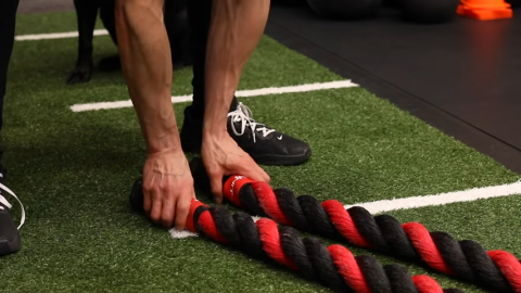 battle ropes with a neutral grip