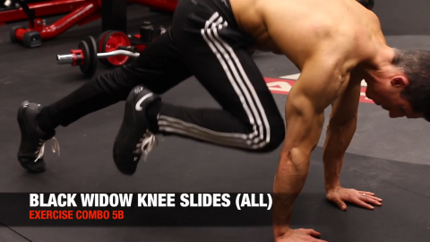 black widow knee slide ab exercise