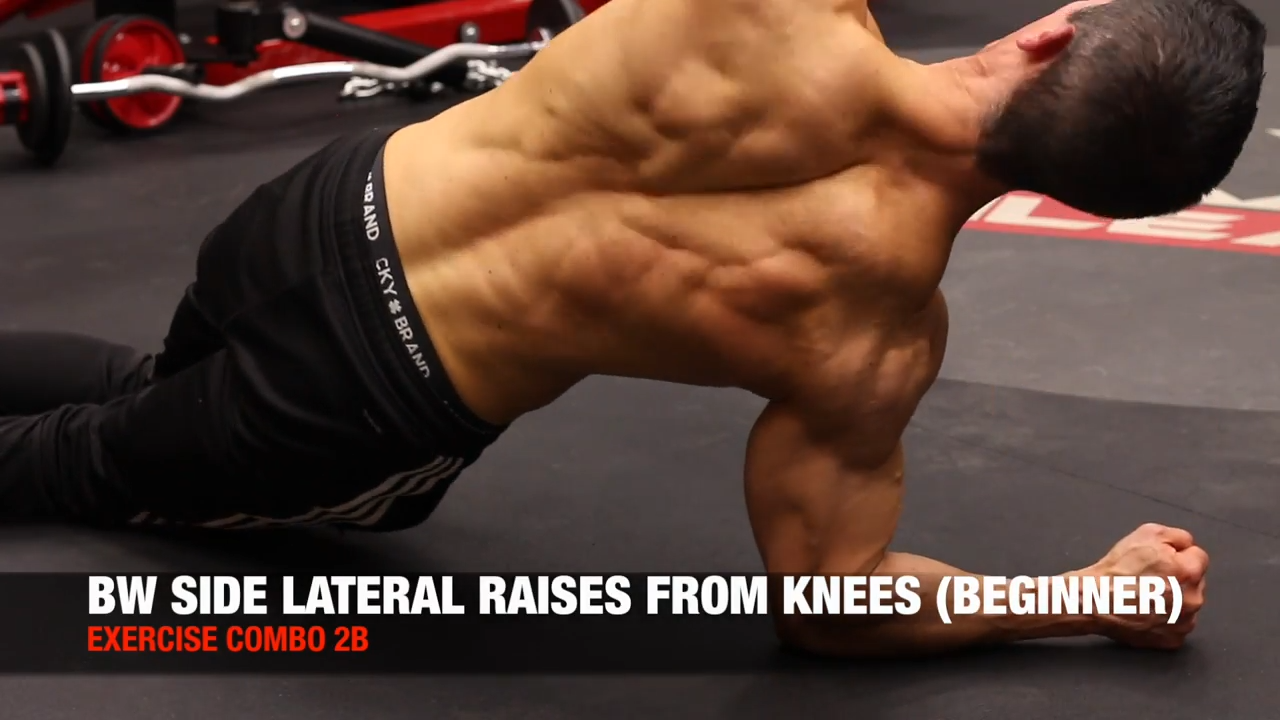 bodyweight side lateral raises from knees