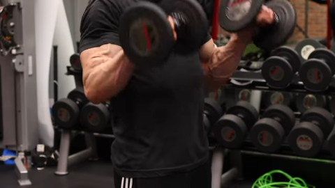 offset dumbbell reverse curl both arms
