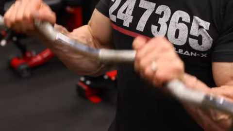 reverse barbell curl with the ez curl bar