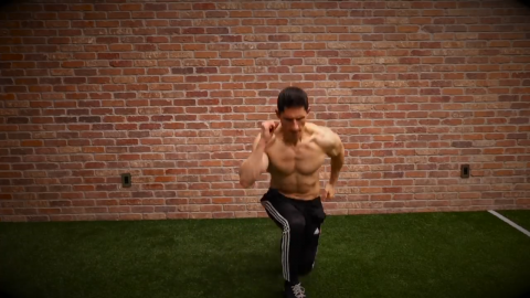 split squat lateral hops