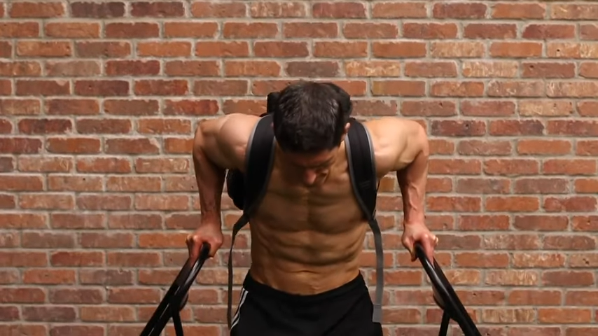 weighted upright dips