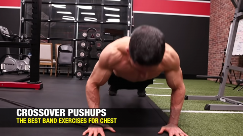 crossover pushup