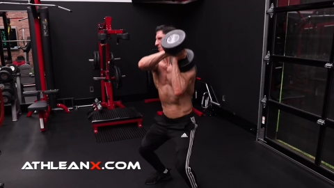 dumbbell clean up and over
