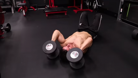 dumbbell triceps floor extensions