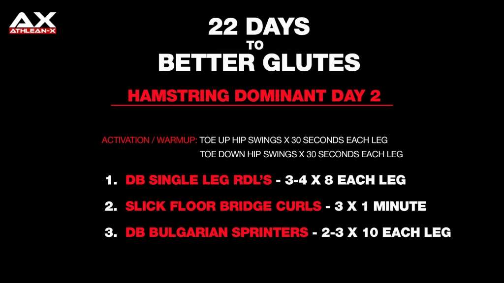 hamstring dominant workout day 2