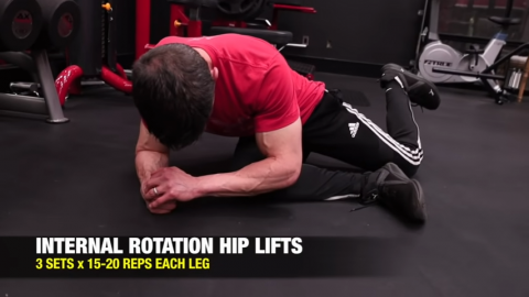 internal rotation hip lift