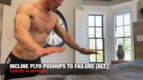 incline plyo pushups to failure