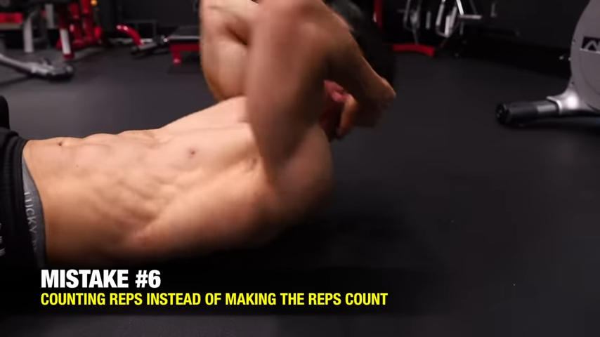 focus on quality, not counting reps in crunches