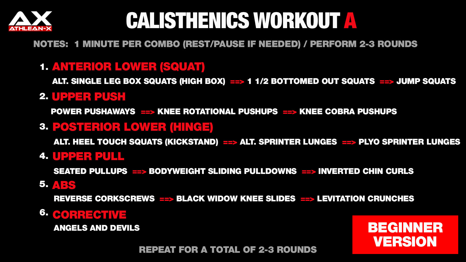 calisthenics workout plan a beginner