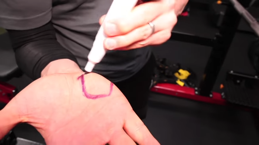 push through this part of your hand in cable curl